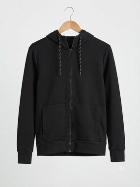 GAP Women's Black Zip-Up Hoodie Sweater Drawstring Hood Like New Size Xs